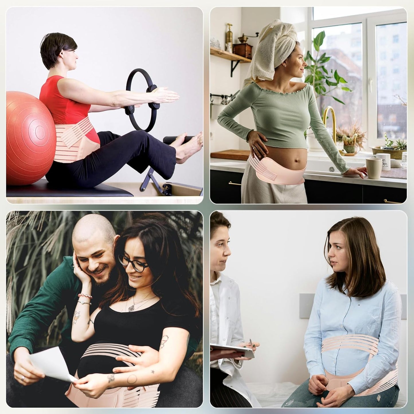 Cinturón de soporte transpirable y ajustable para embarazadas