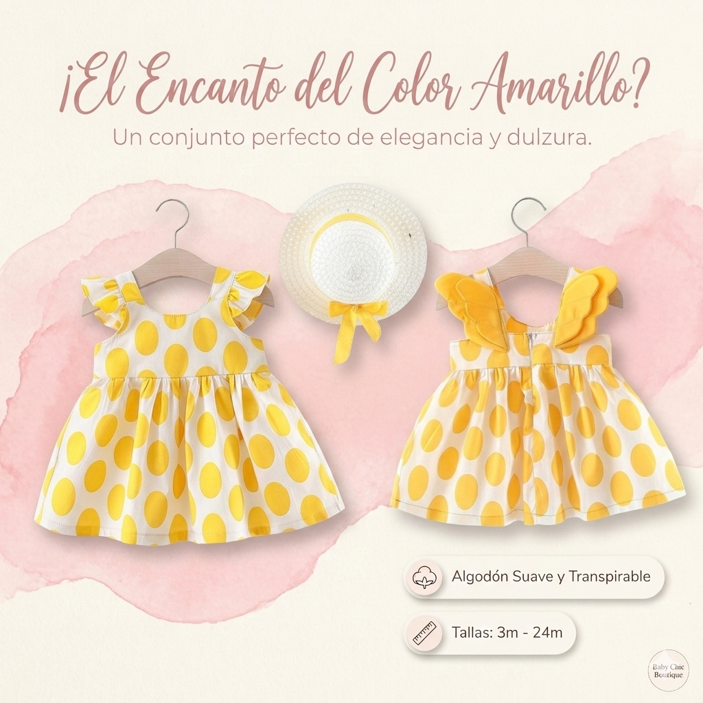 Vestido Princesa Niña con Lunares y Alas - Vestido de Verano Playa