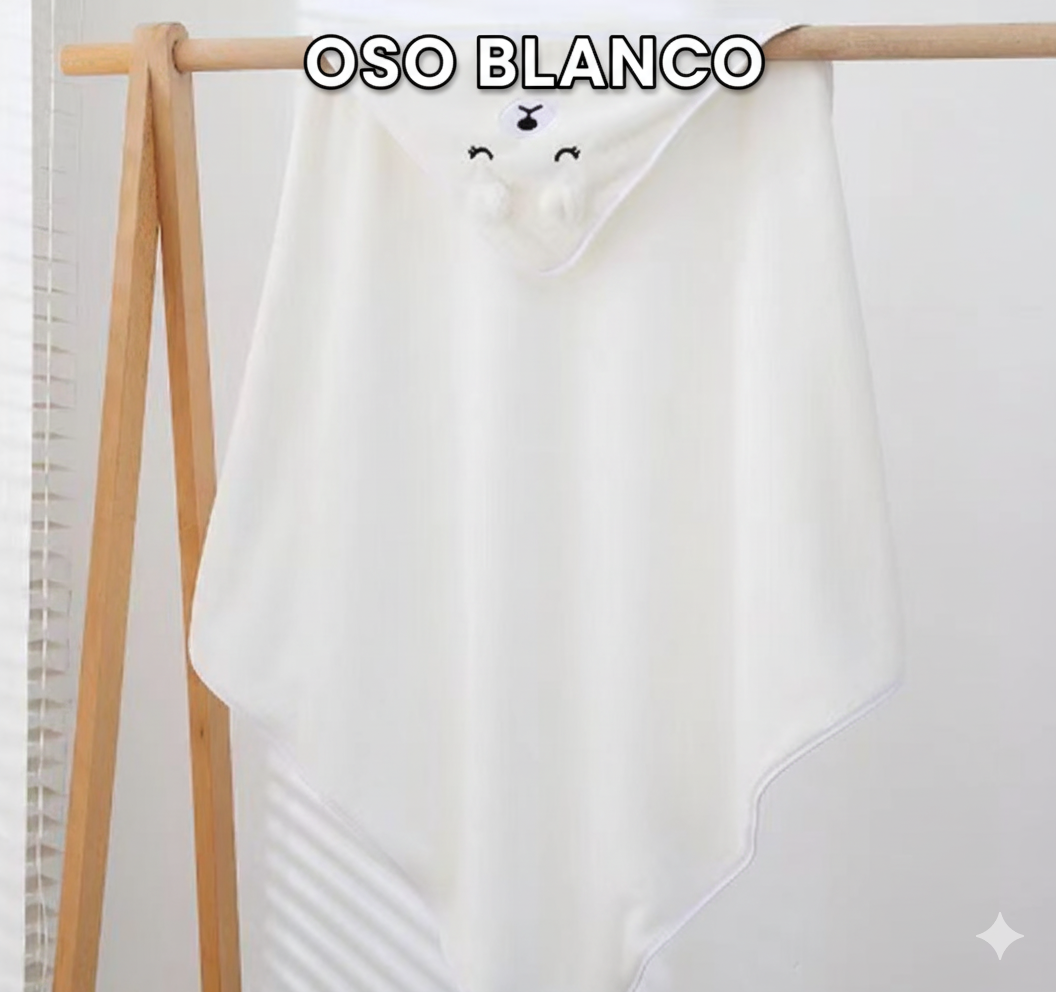 TOALLA DE BAÑO INFANTIL CON CAPA DE VELLÓN