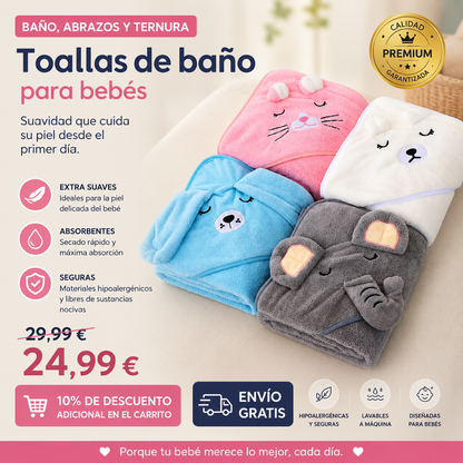 TOALLA DE BAÑO INFANTIL CON CAPA DE VELLÓN