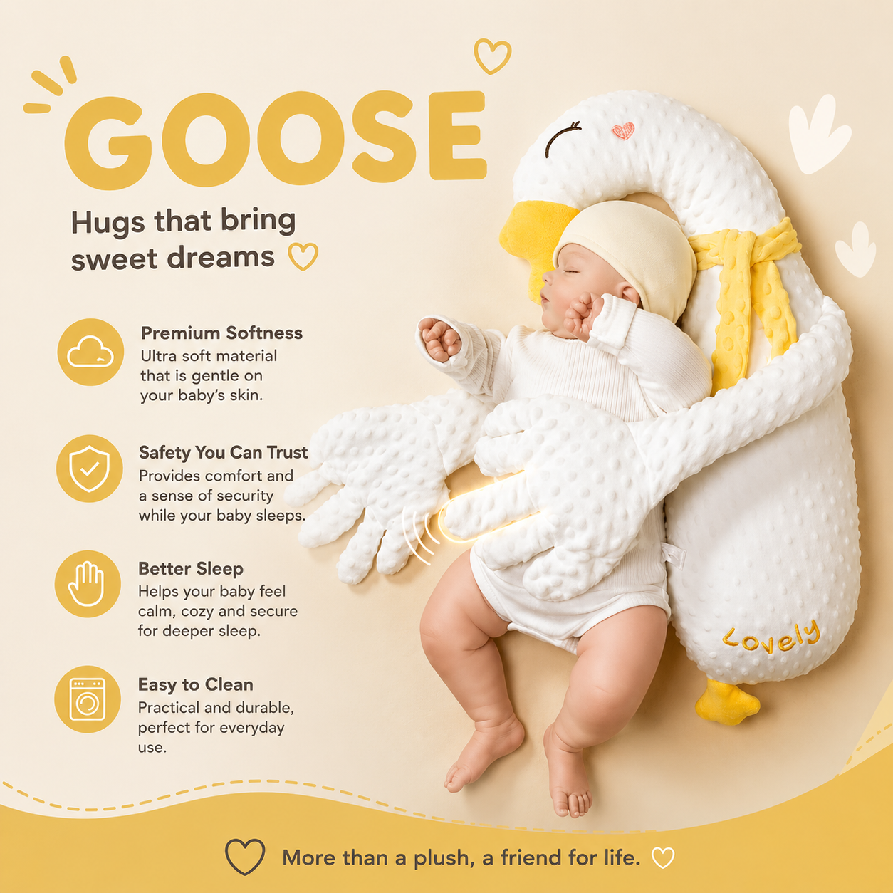 Baby Hugging Plush Toy with Moving Finger