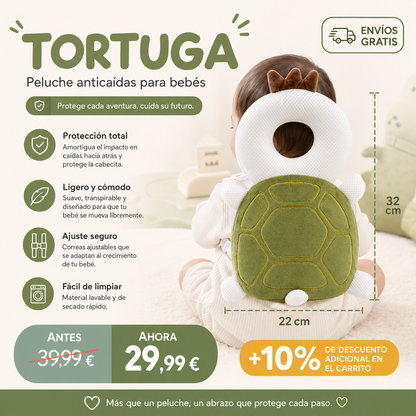 REPOSACABEZA, ANTICAIDAS PARA BEBÉS, ALMOHADA DE ESPALDA CON PROTECTOR