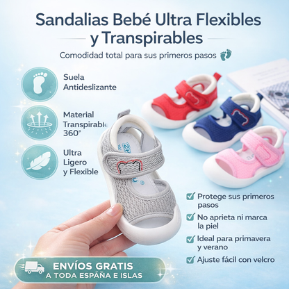 Sandalias Bebé Primeros Pasos Transpirables Suela Blanda 6 Meses a 3 Años