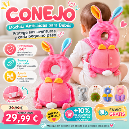 REPOSACABEZA, ANTICAIDAS PARA BEBÉS, ALMOHADA DE ESPALDA CON PROTECTOR