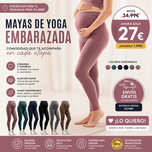 Mallas Yoga Premamá Ultra Suaves: Máximo Soporte, Cero Presión y Bolsillos Funcionales