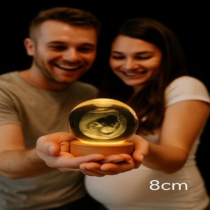 Esfera personalizada con ecografía 3D | Regalo para embarazadas con luz LED