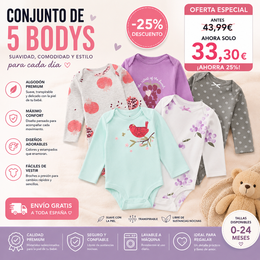 PACK 5 BODYS ALGODÓN