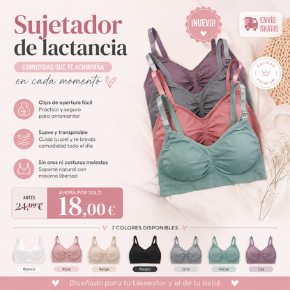Sujetador de lactancia con hebilla y sin aro de acero