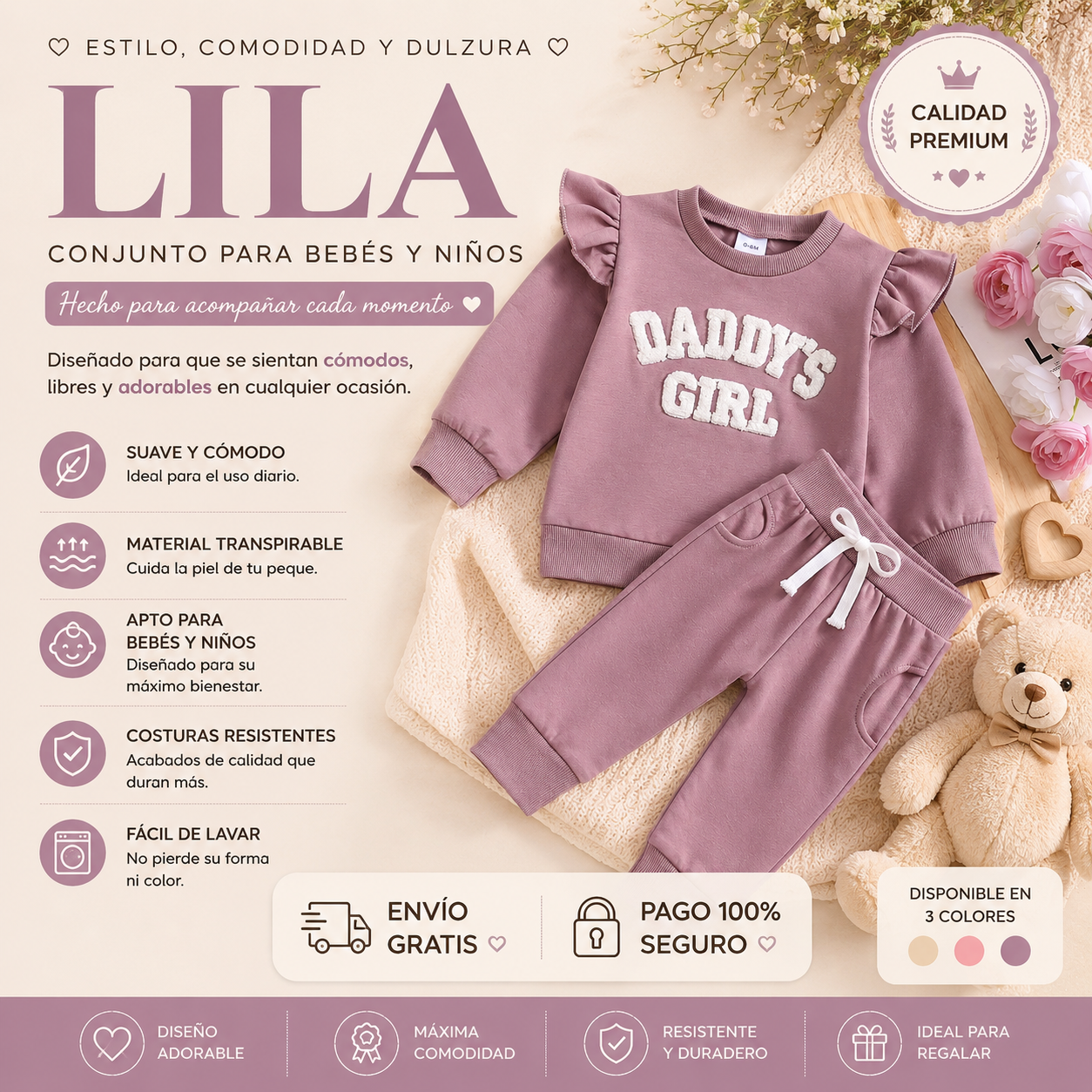 CONJUNTO CHANDAL NIÑA 0 A 3 AÑOS