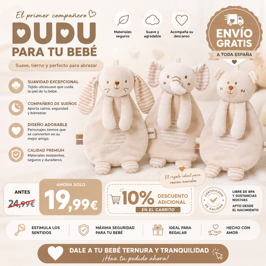 Doudou de haute qualité pour bébés et adultes | Doux, sûr et ultra confortable