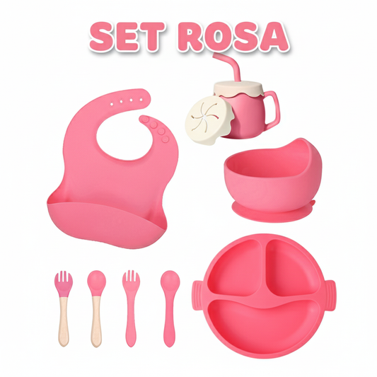 VAJILLA INFANTIL DE SILICONA 8 PIEZAS
