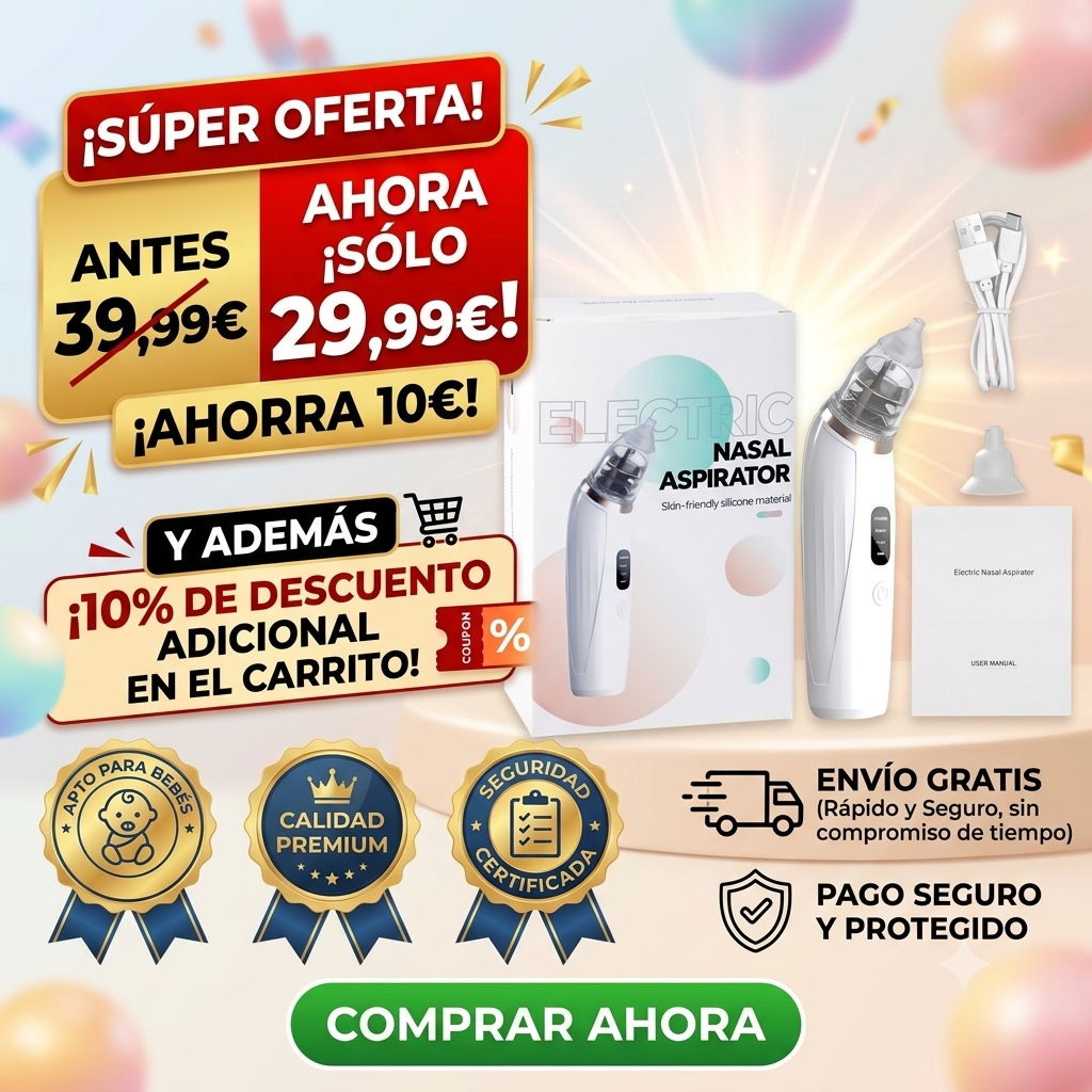 💨 Aspirador Nasal Eléctrico para Bebés – Limpieza Suave y Eficaz contra la Congestión Nasal