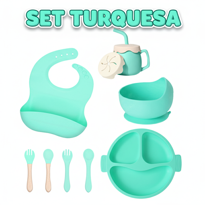 VAJILLA INFANTIL DE SILICONA 8 PIEZAS