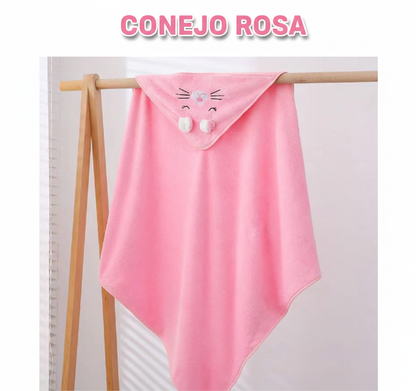 TOALLA DE BAÑO INFANTIL CON CAPA DE VELLÓN