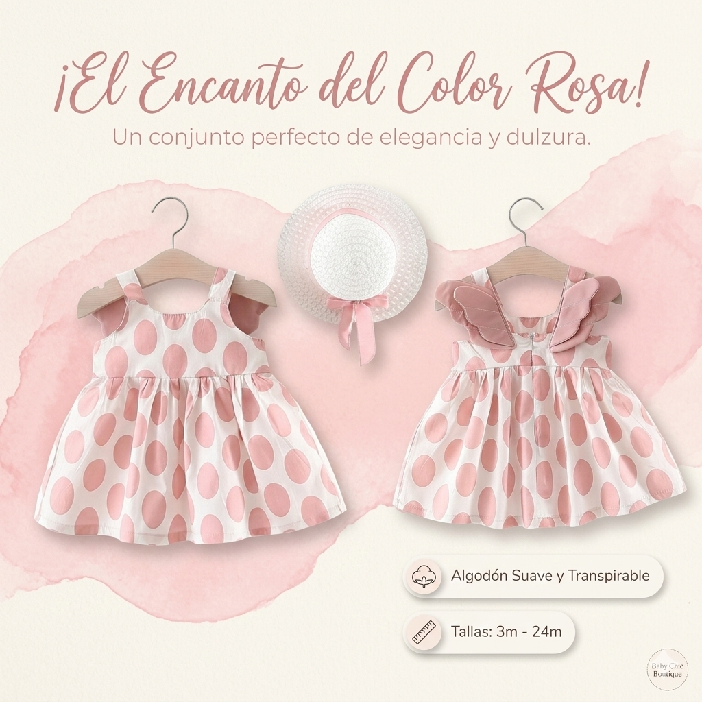 Vestido Princesa Niña con Lunares y Alas - Vestido de Verano Playa