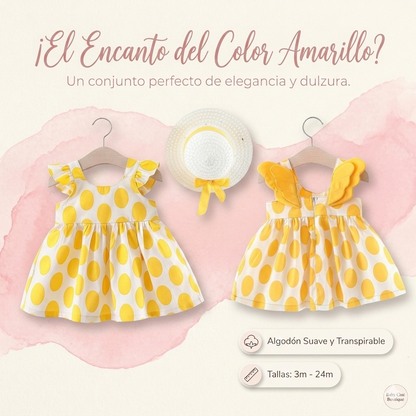 Vestido Princesa Niña con Lunares y Alas - Vestido de Verano Playa
