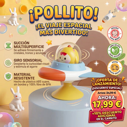 Juguete Giratorio con Ventosa para Bebés | Sonajero Sensorial Antiestrés