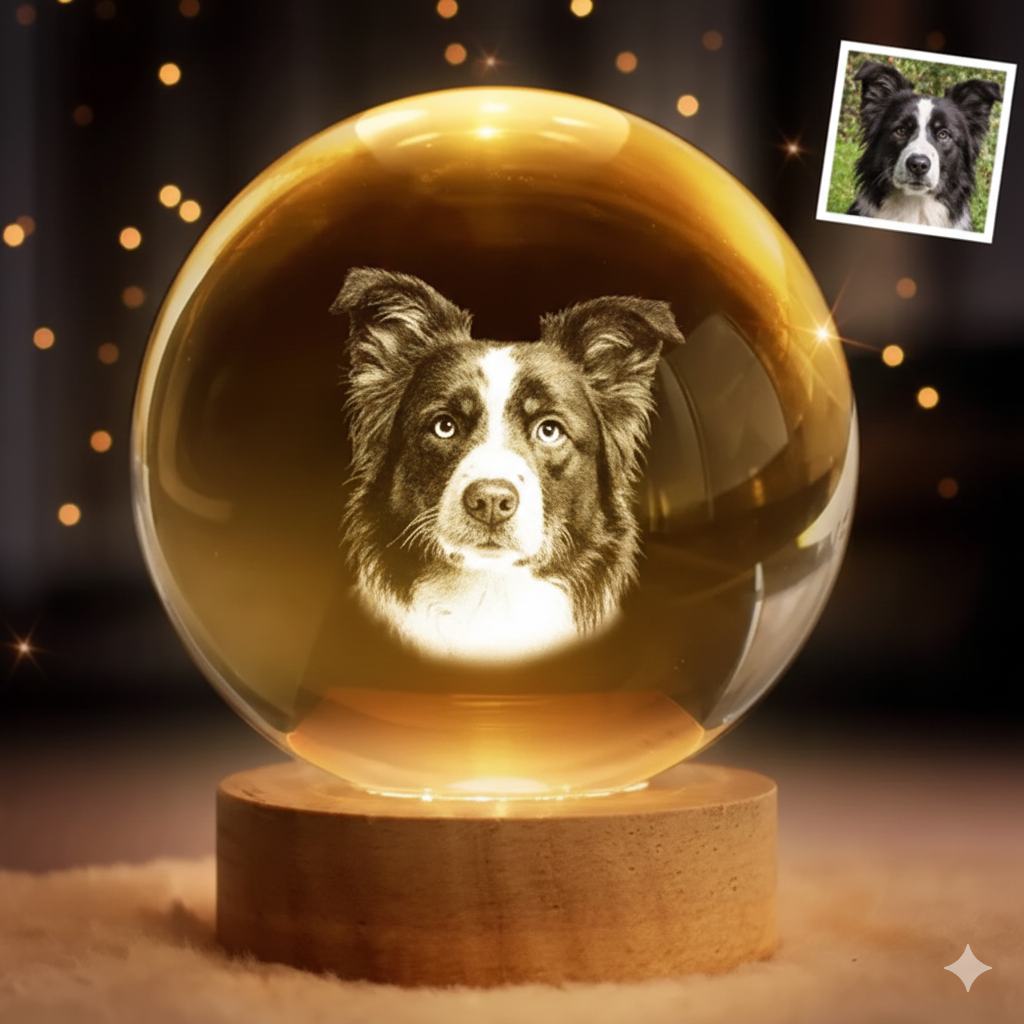 Esfera personalizada con ecografía 3D | Regalo para embarazadas con luz LED