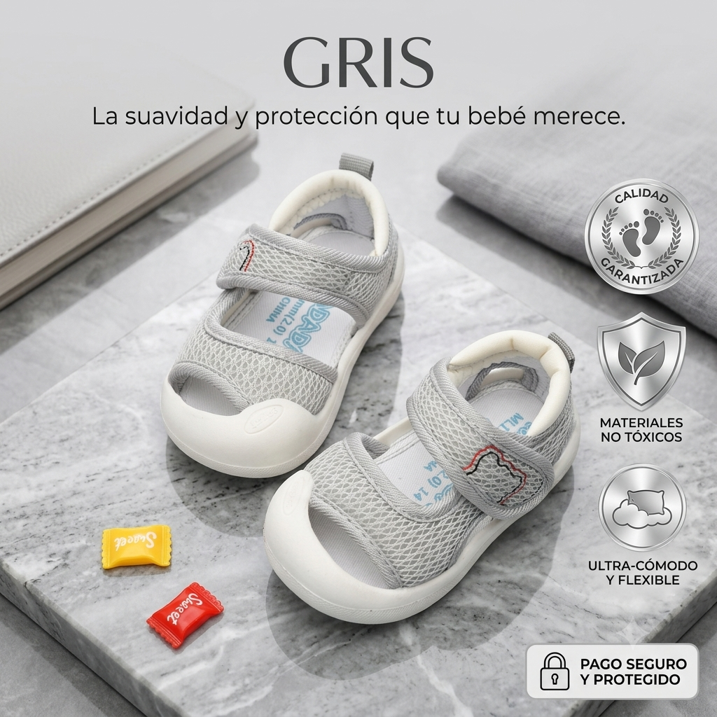 Sandalias Bebé Primeros Pasos Transpirables Suela Blanda 6 Meses a 3 Años