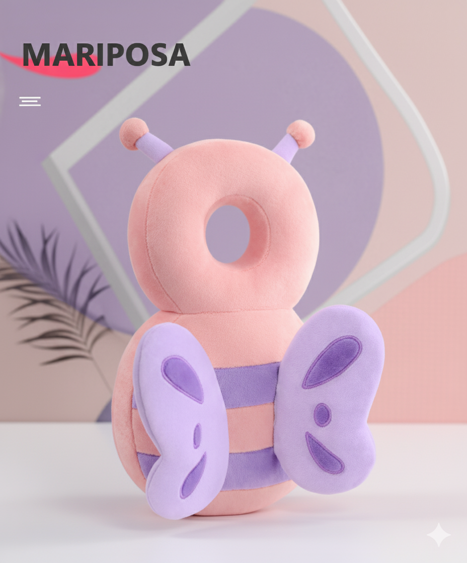 REPOSACABEZA, ANTICAIDAS PARA BEBÉS, ALMOHADA DE ESPALDA CON PROTECTOR