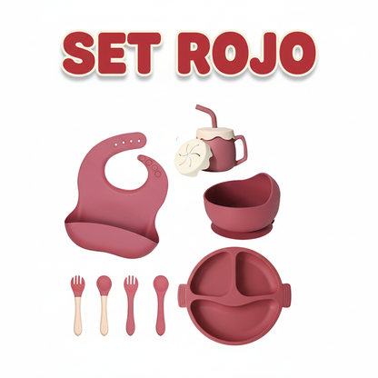 VAJILLA INFANTIL DE SILICONA 8 PIEZAS