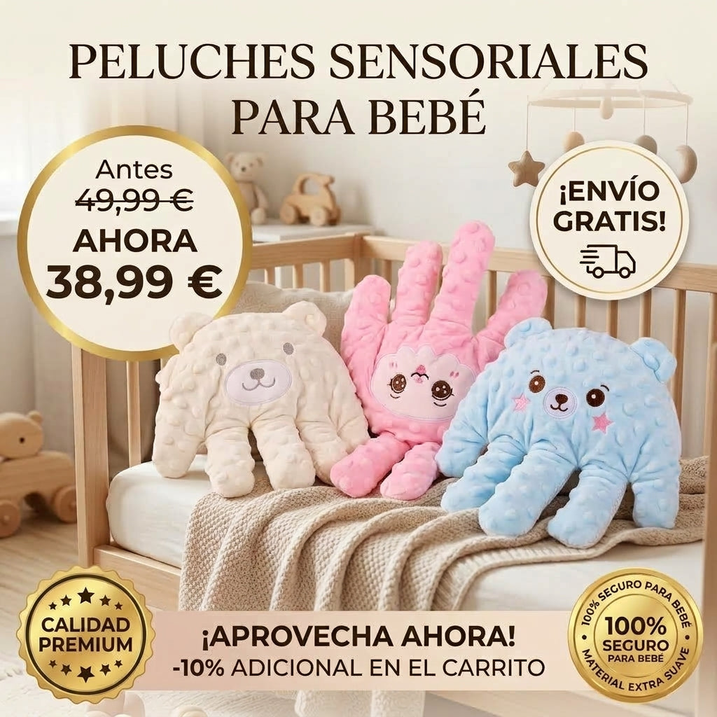 Peluche de Mano Mágico para Bebés – Mueve el Dedo y Calma a tu Pequeño