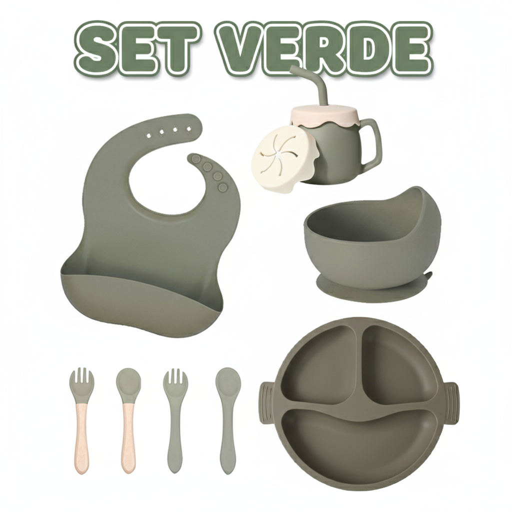 VAJILLA INFANTIL DE SILICONA 8 PIEZAS