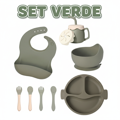 VAJILLA INFANTIL DE SILICONA 8 PIEZAS