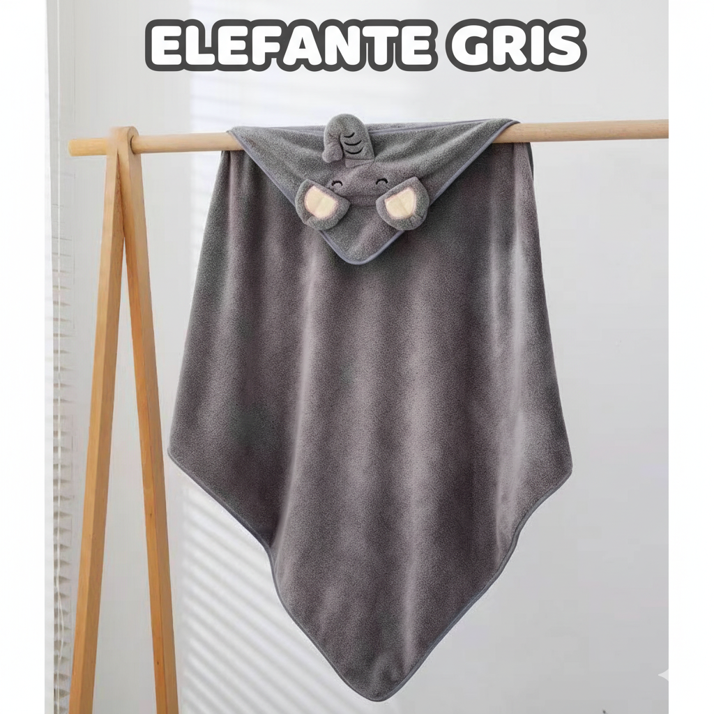 TOALLA DE BAÑO INFANTIL CON CAPA DE VELLÓN