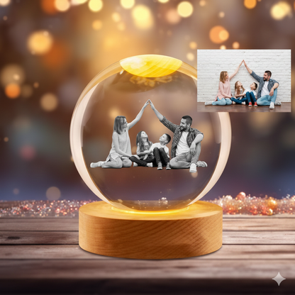 Esfera personalizada con ecografía 3D | Regalo para embarazadas con luz LED