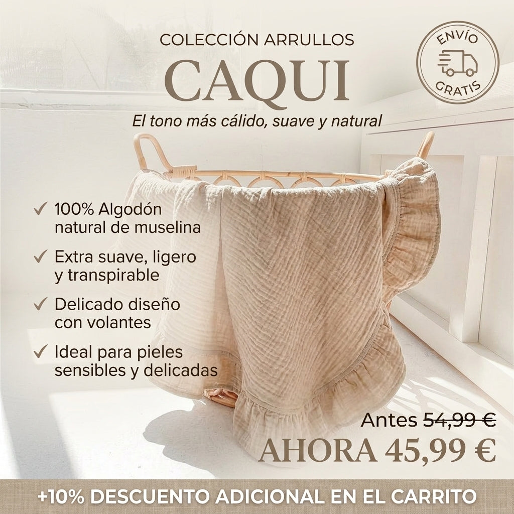 Muselina para Bebé | Manta de Algodón Suave con Borde de Pétalos