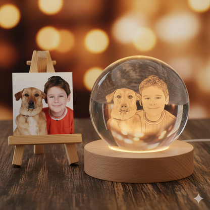 Esfera personalizada con ecografía 3D | Regalo para embarazadas con luz LED