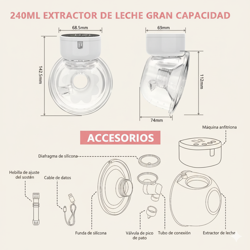 Bomba Sacaleches Materna Eléctrica | Potente, Silenciosa y Portátil