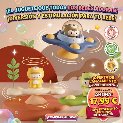 Juguete Giratorio con Ventosa para Bebés | Sonajero Sensorial Antiestrés