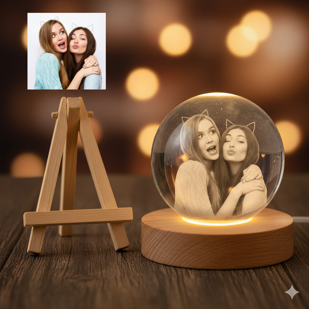 Esfera personalizada con ecografía 3D | Regalo para embarazadas con luz LED