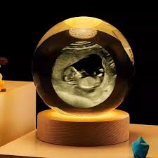 Esfera personalizada con ecografía 3D | Regalo para embarazadas con luz LED